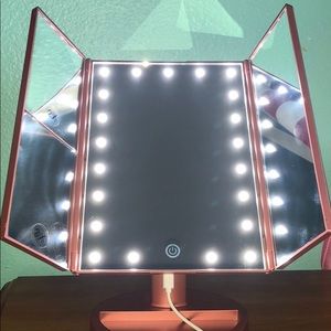 Table top touch screen LED lit vanity mirror